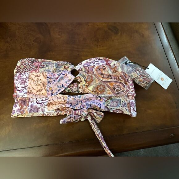 Shade & Shore Women's Hardware Cut Out Longline Bikini Top NWT 32B - Picture 5 of 10